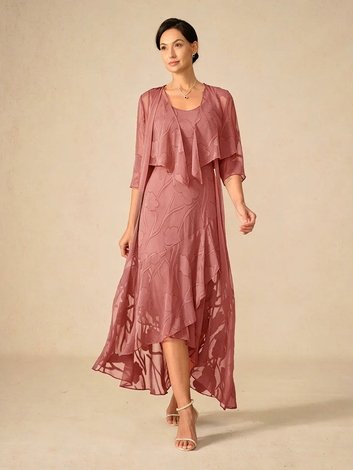 Bloemenprint Doorschijnende Chiffon Bolero Met 3/4-mouwen