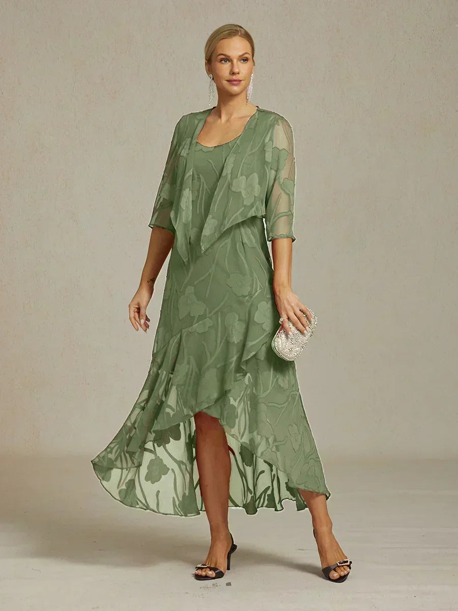 Floral Sheer Chiffon 3/4 Sleeve Shrug