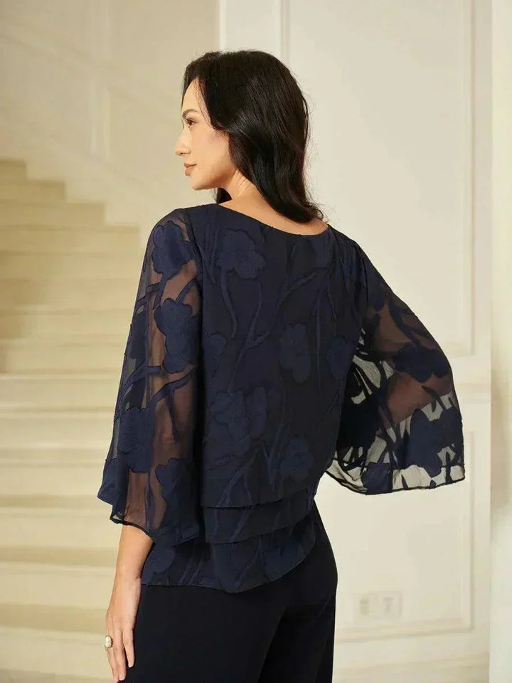 Chiffon Bloemenlaagjes Blouse
