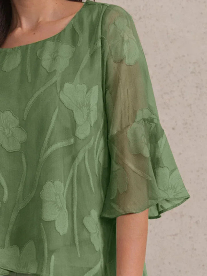Elegante Chiffonblouse met Asymmetrische Zoom