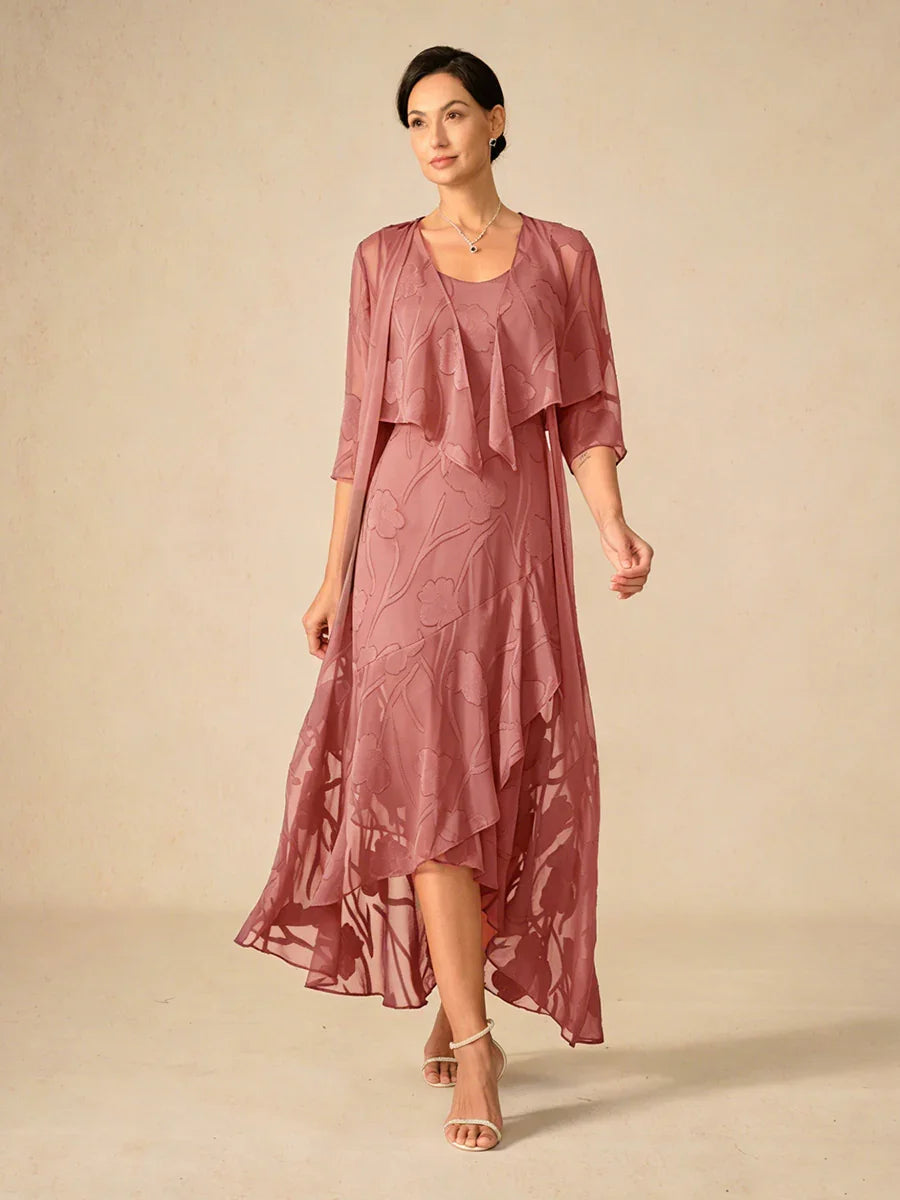 Bloemig Doorschijnend Chiffon Bolero Met 3/4-Mouwen