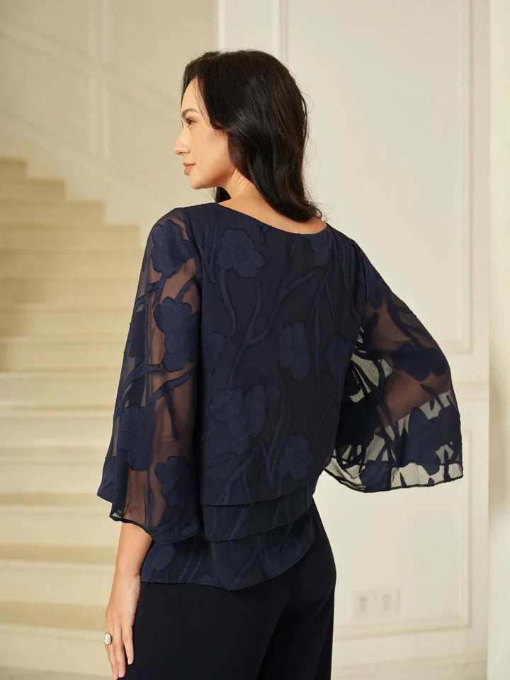 Chiffon Bloemenlaagjes Blouse