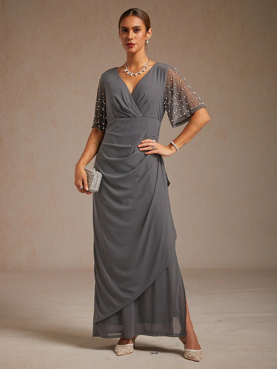 Elegante Galajurk Met Versierde Fladdermouwen