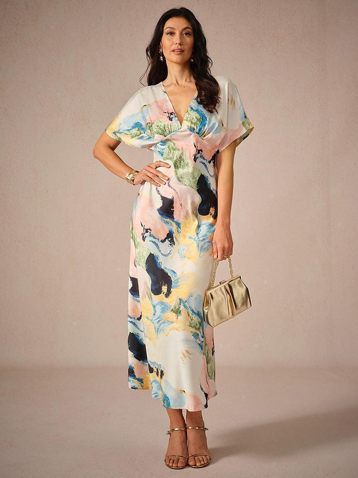 Satijnen Boho Maxi-jurk