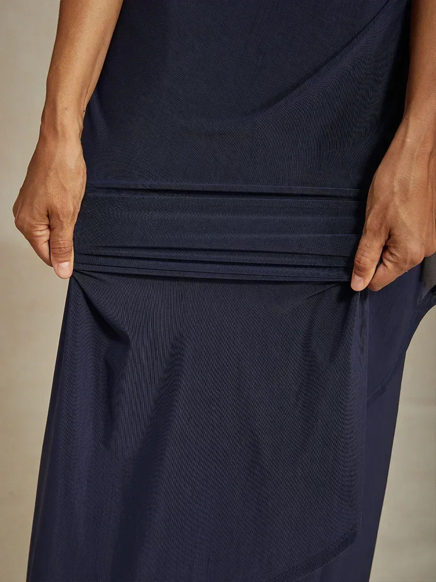 Elegante Formele Jurk met Versierde Fluttermouwen