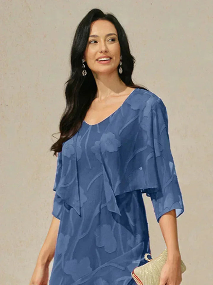 Bloemig Doorschijnend Chiffon Bolero Met 3/4-Mouwen