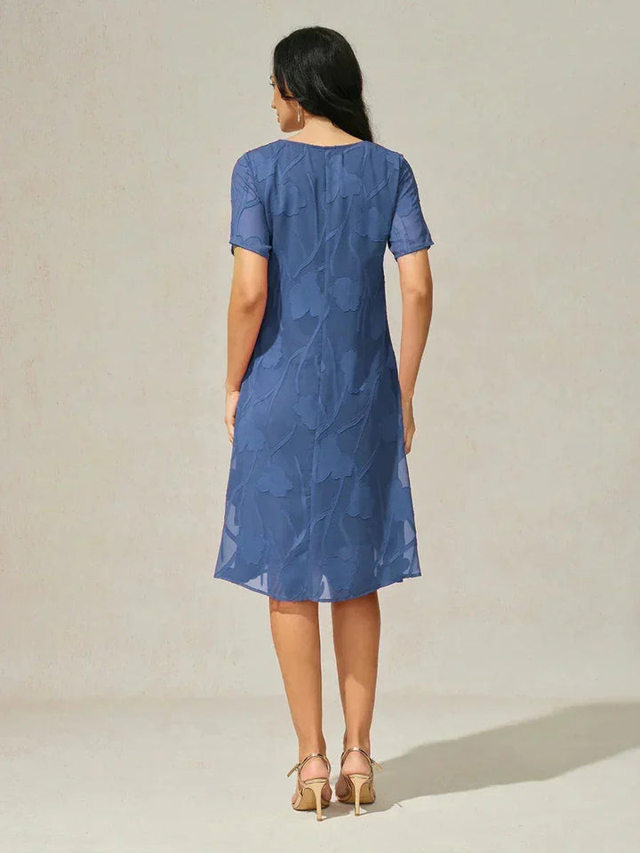 Doorzichtige Chiffonjurk met Bloemenprint, Knielengte, A-lijn