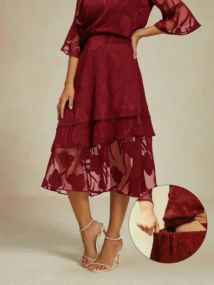 Chiffon Midi-rok met Bloemen