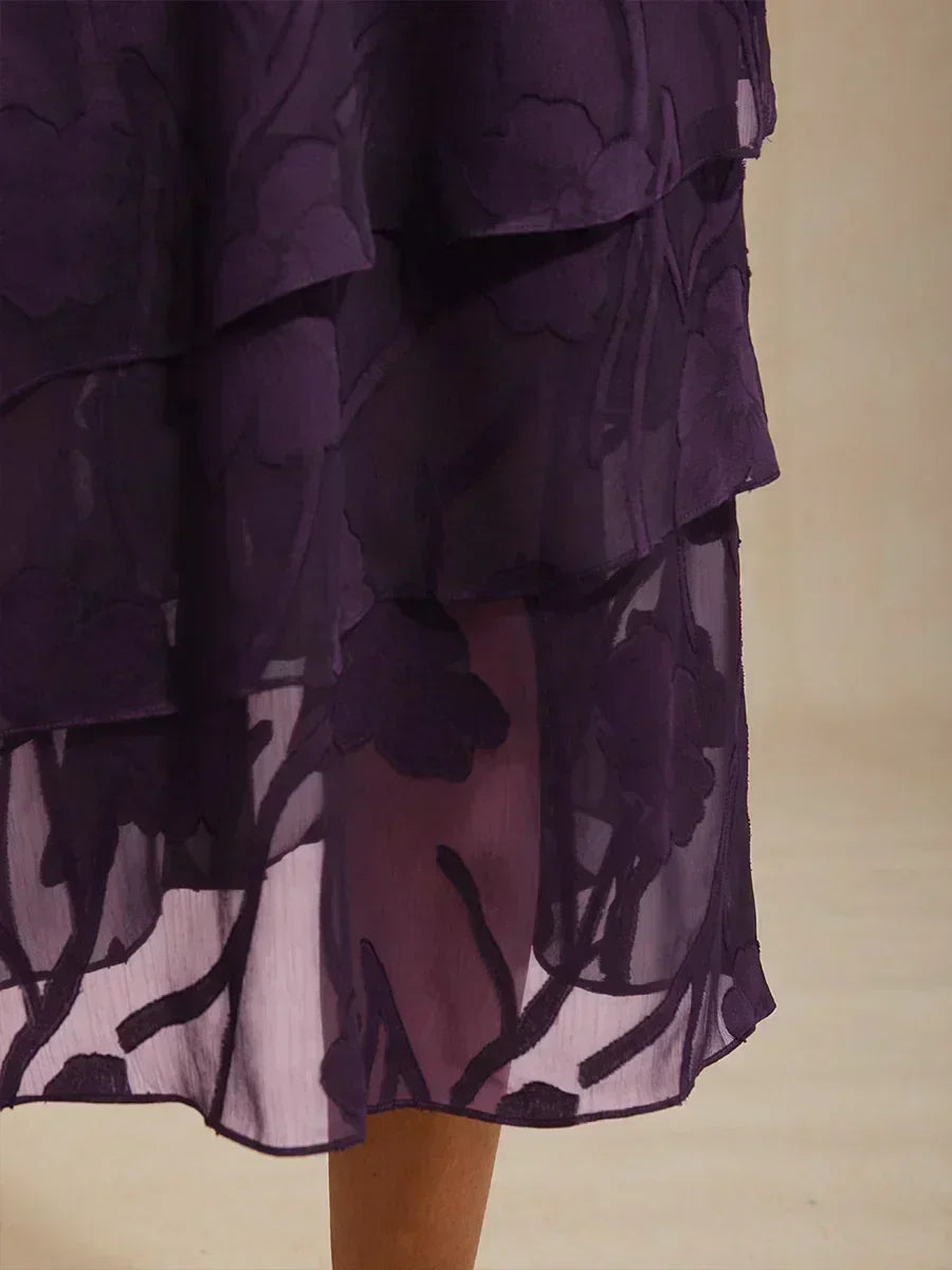 Chiffon Midi-rok met Bloemenprint