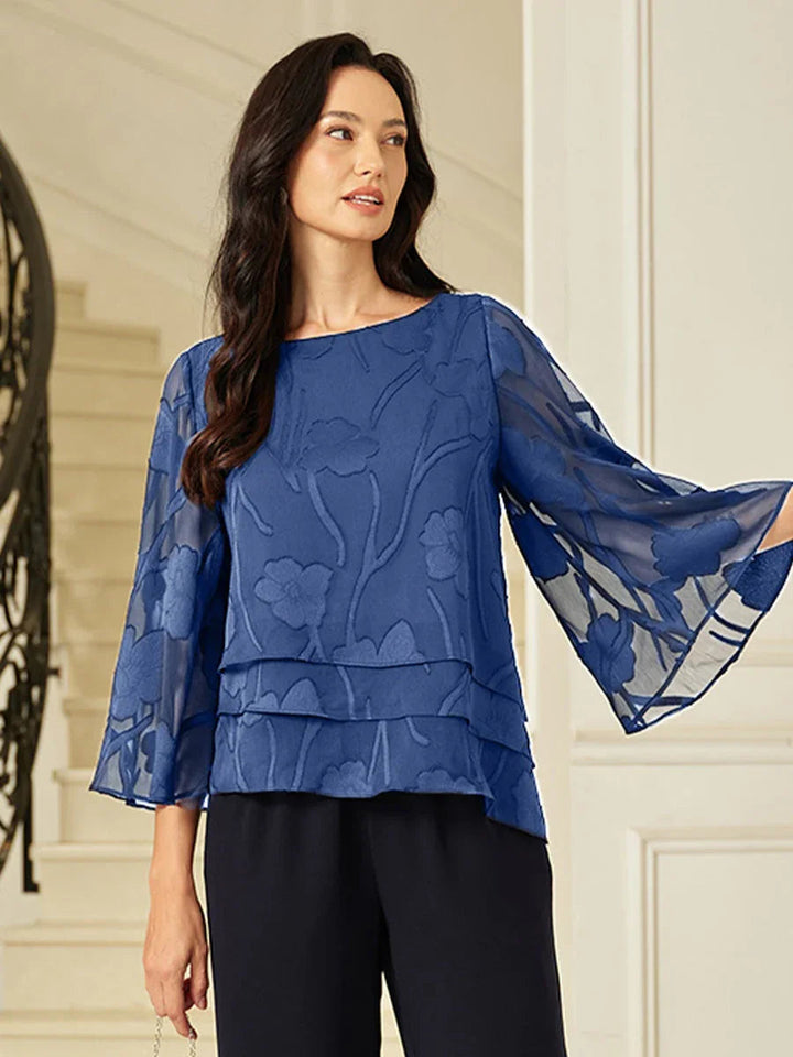 Chiffon Bloemenprint Gelaagde Blouse