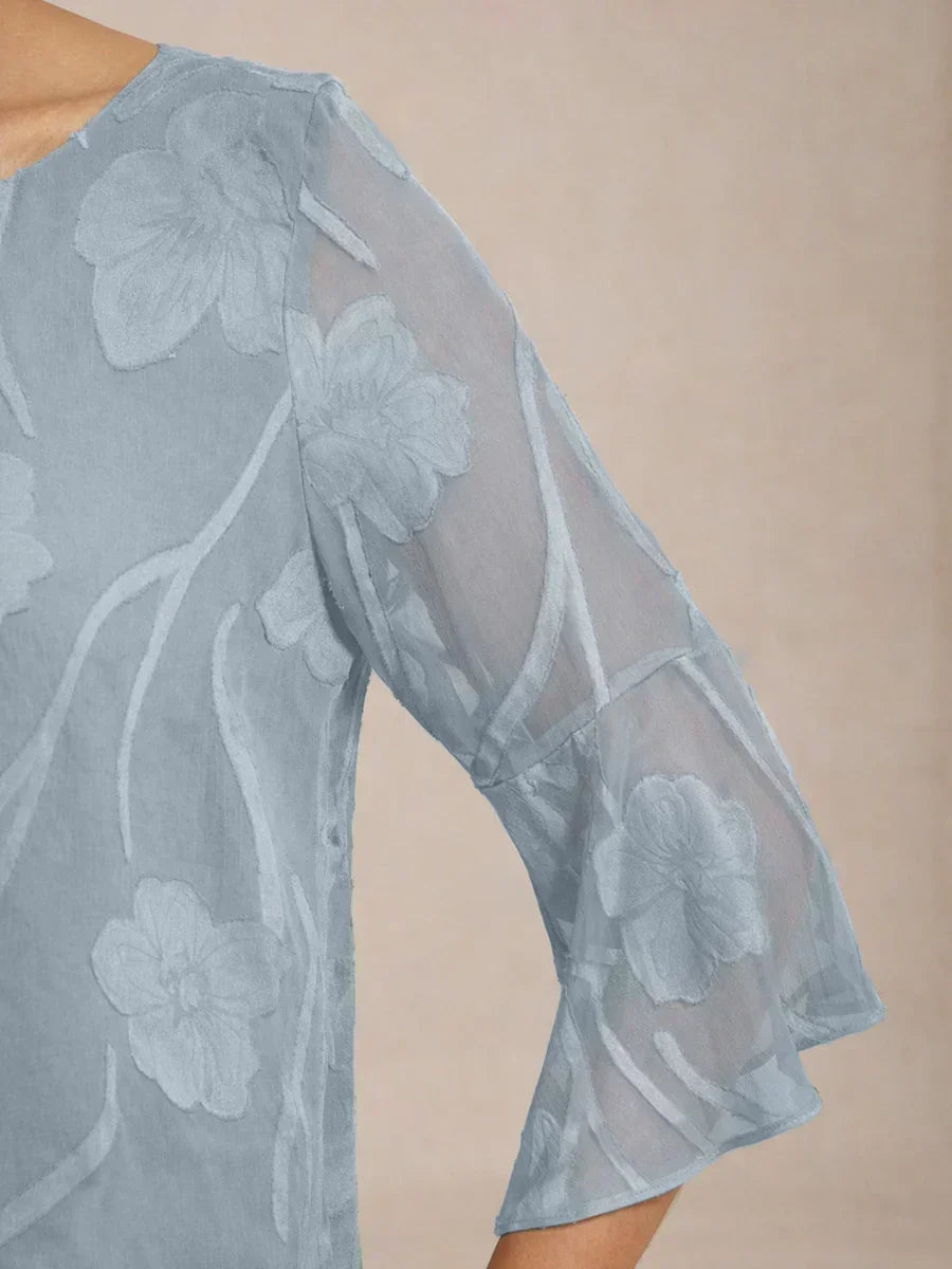 Dressy Chiffon Asymmetric Hem Blouse