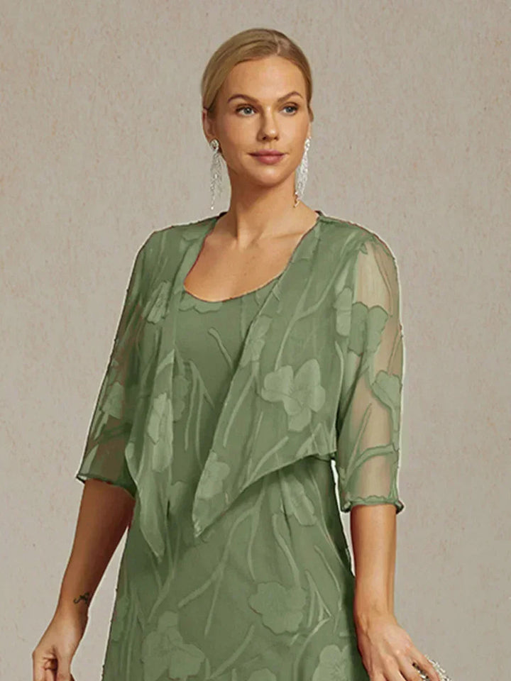 Bloemig Doorschijnend Chiffon Bolero Met 3/4-Mouwen