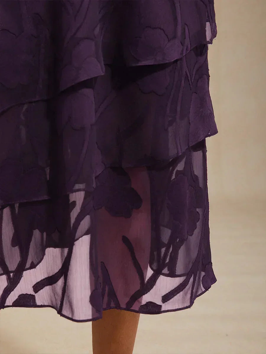 Gebloemde Chiffon Midi-Rok