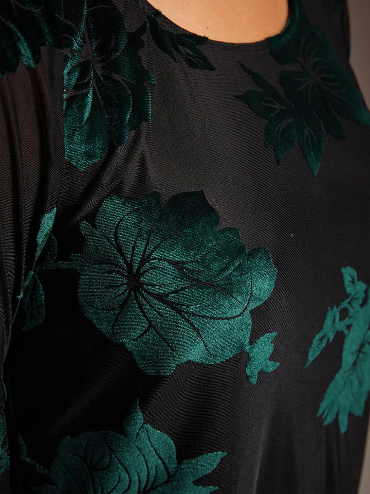 Chique Bloemige Blouse met Asymmetrische Zoom