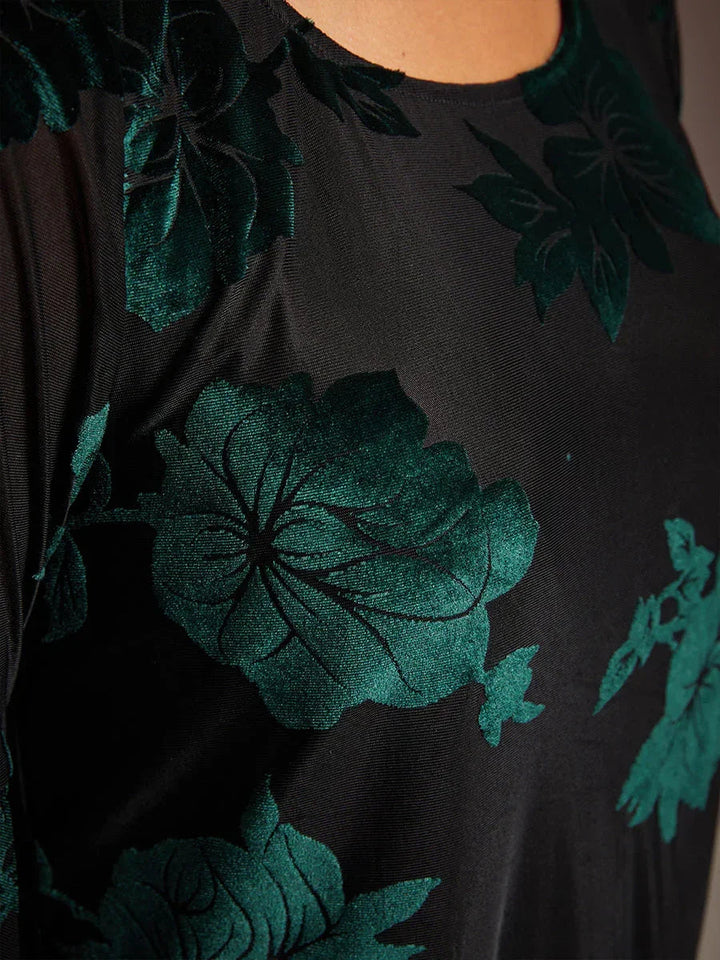 Chique Bloemige Blouse Met Asymmetrische Zoom