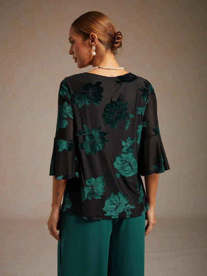 Chique Bloemige Blouse Met Asymmetrische Zoom