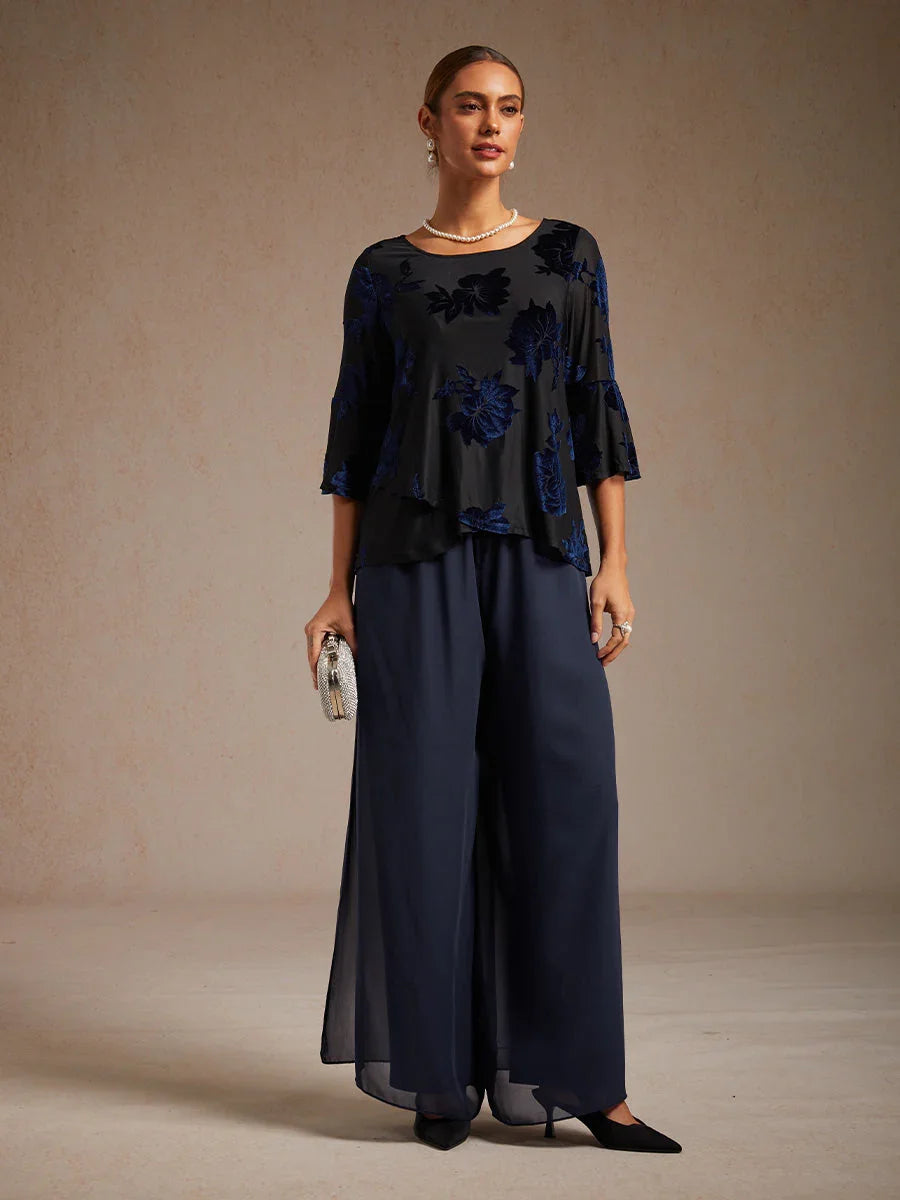 Chique Bloemige Blouse met Asymmetrische Zoom