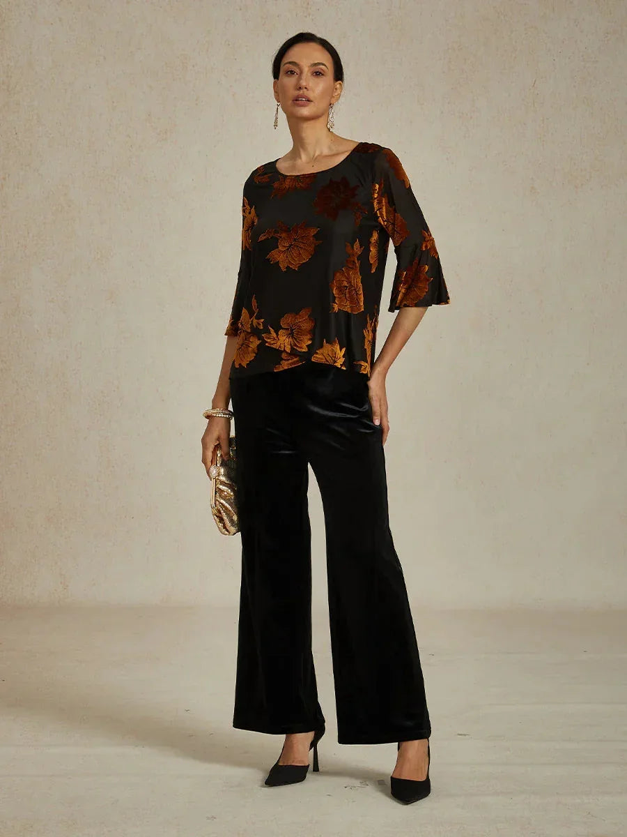 Chique Bloemige Blouse met Asymmetrische Zoom