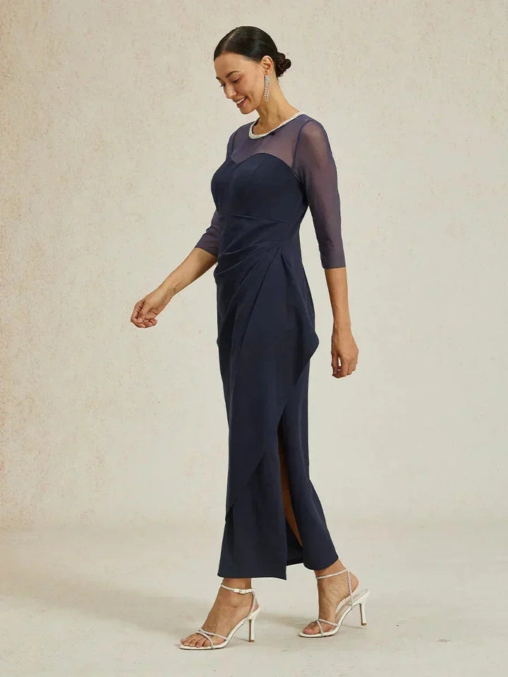 Elegante Galajurk met Kralen en Illusion-halslijn