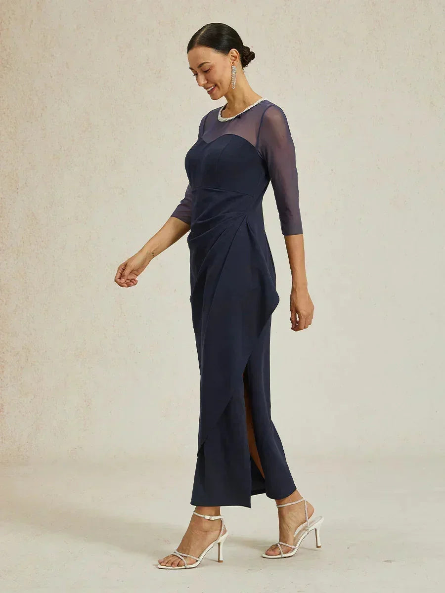 Elegante Galajurk met Kralen en Illusiehalslijn