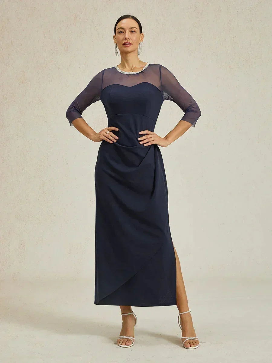 Elegante Galajurk met Kralen en Illusiehalslijn