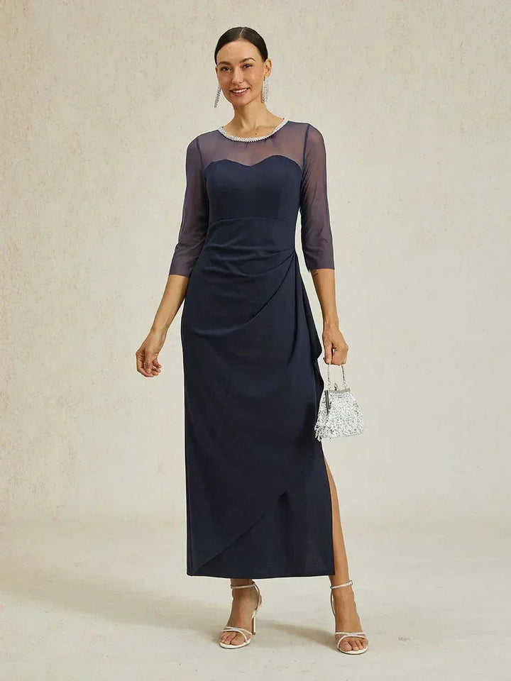 Elegante Galajurk met Kralen en Illusiehalslijn