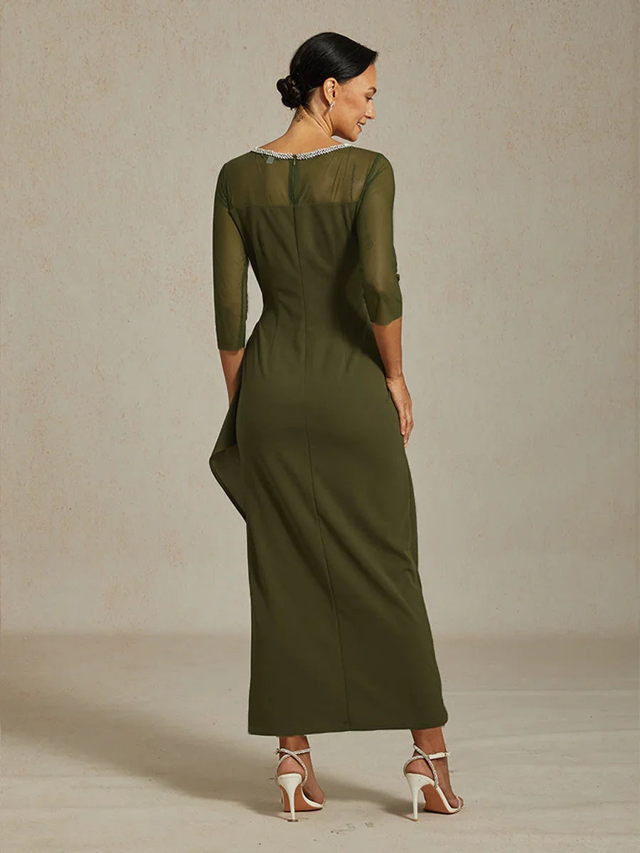 Elegante Galajurk met Kralen en Illusiehalslijn