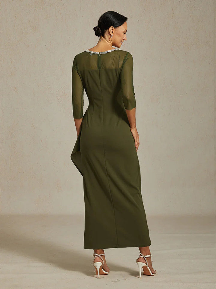 Elegante Galajurk met Kralen en Illusion-halslijn