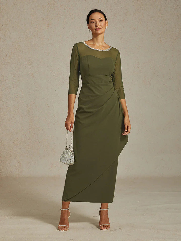 Elegante Galajurk met Kralen en Illusiehalslijn