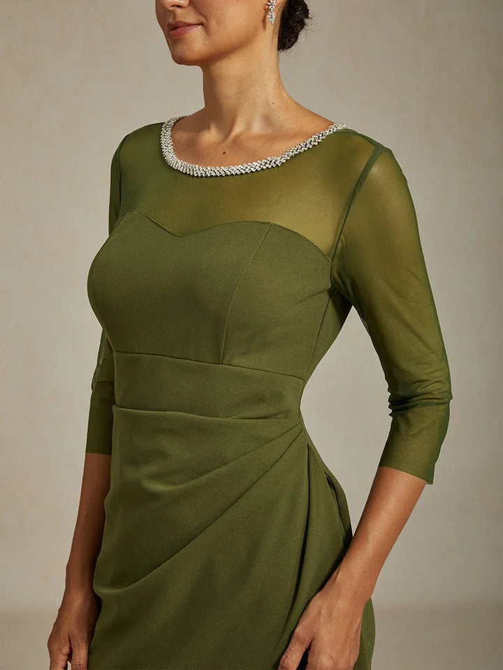 Elegante Galajurk met Kralen en Illusion-halslijn