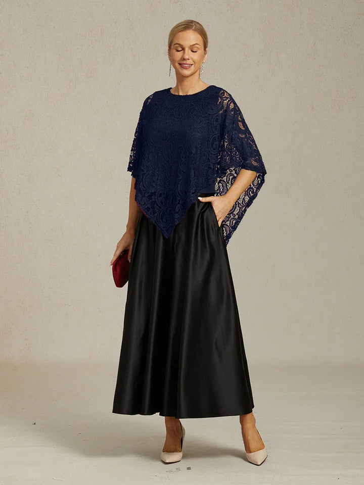 Elegante top met vleermuismouwen van kant