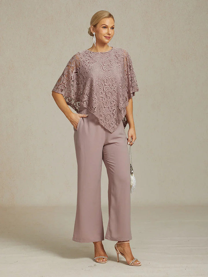Elegante kanten top met vleermuismouwen