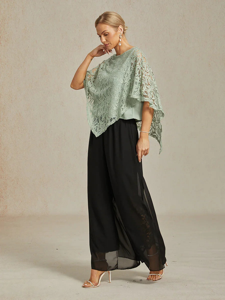 Elegante kanten top met vleermuismouwen