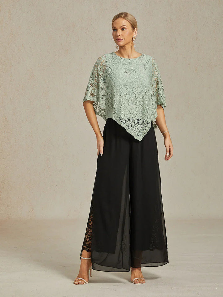 Elegante top met vleermuismouwen van kant