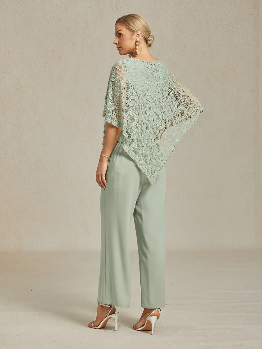Elegante kanten top met vleermuismouwen