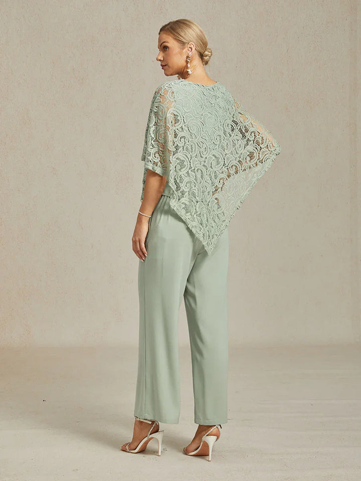 Elegante kanten top met vleermuismouwen