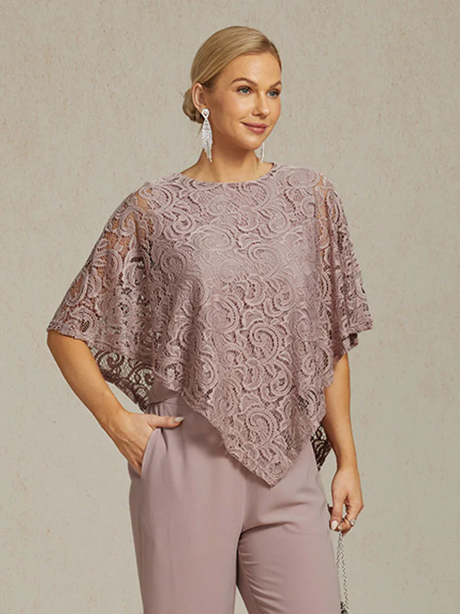 Elegante kanten top met vleermuismouwen