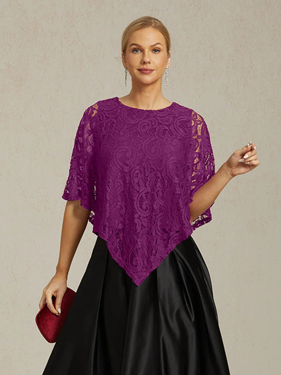 Elegante kanten top met vleermuismouwen
