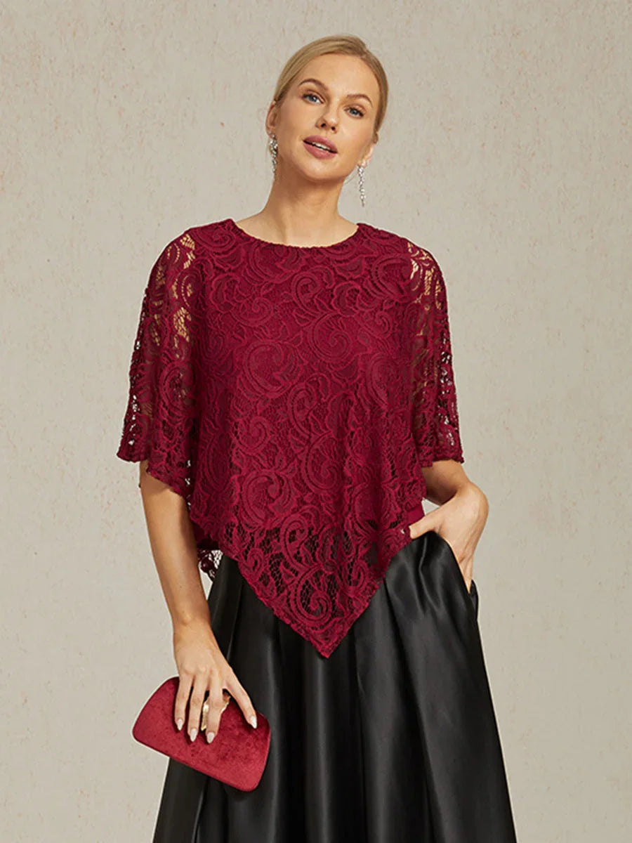 Elegante top met vleermuismouwen van kant