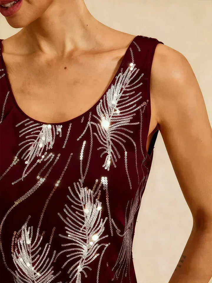 Elegante Twinset met Mandarijnkraag en Pailletten