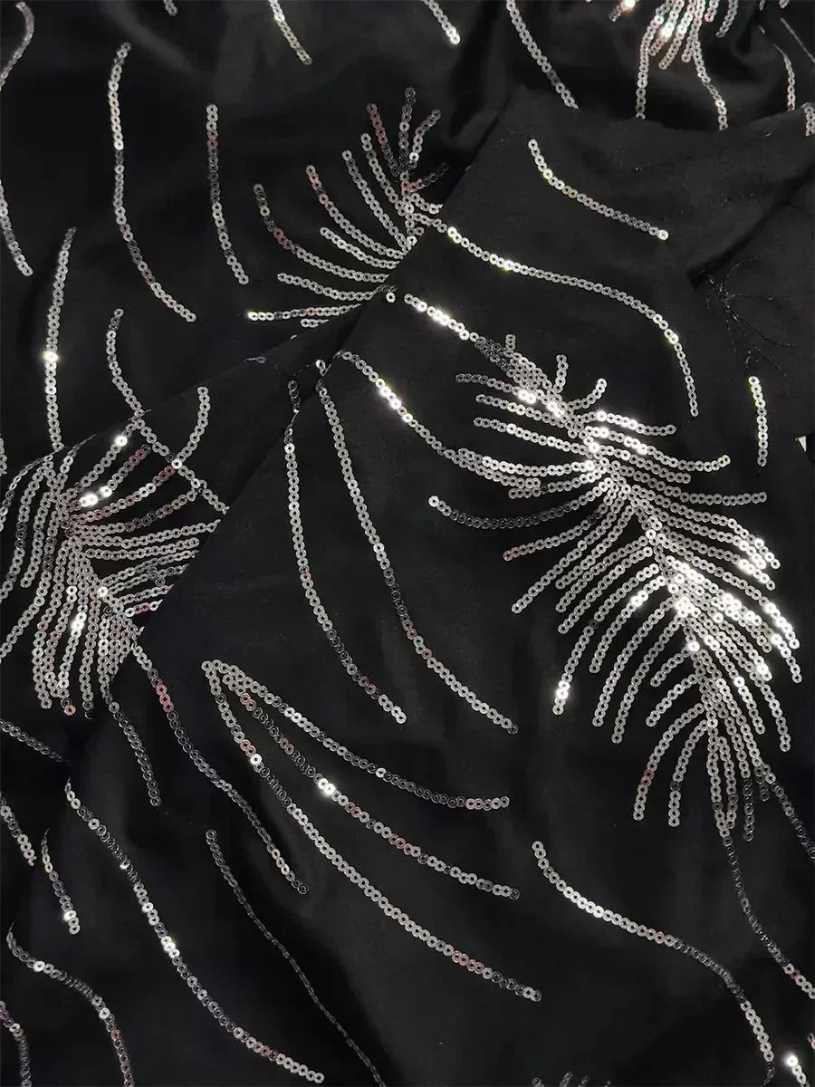 Elegant Twinset met Mandarijnkraag en Pailletten