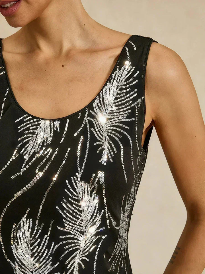 Elegant Twinset Met Mandarijnkraag En Pailletten