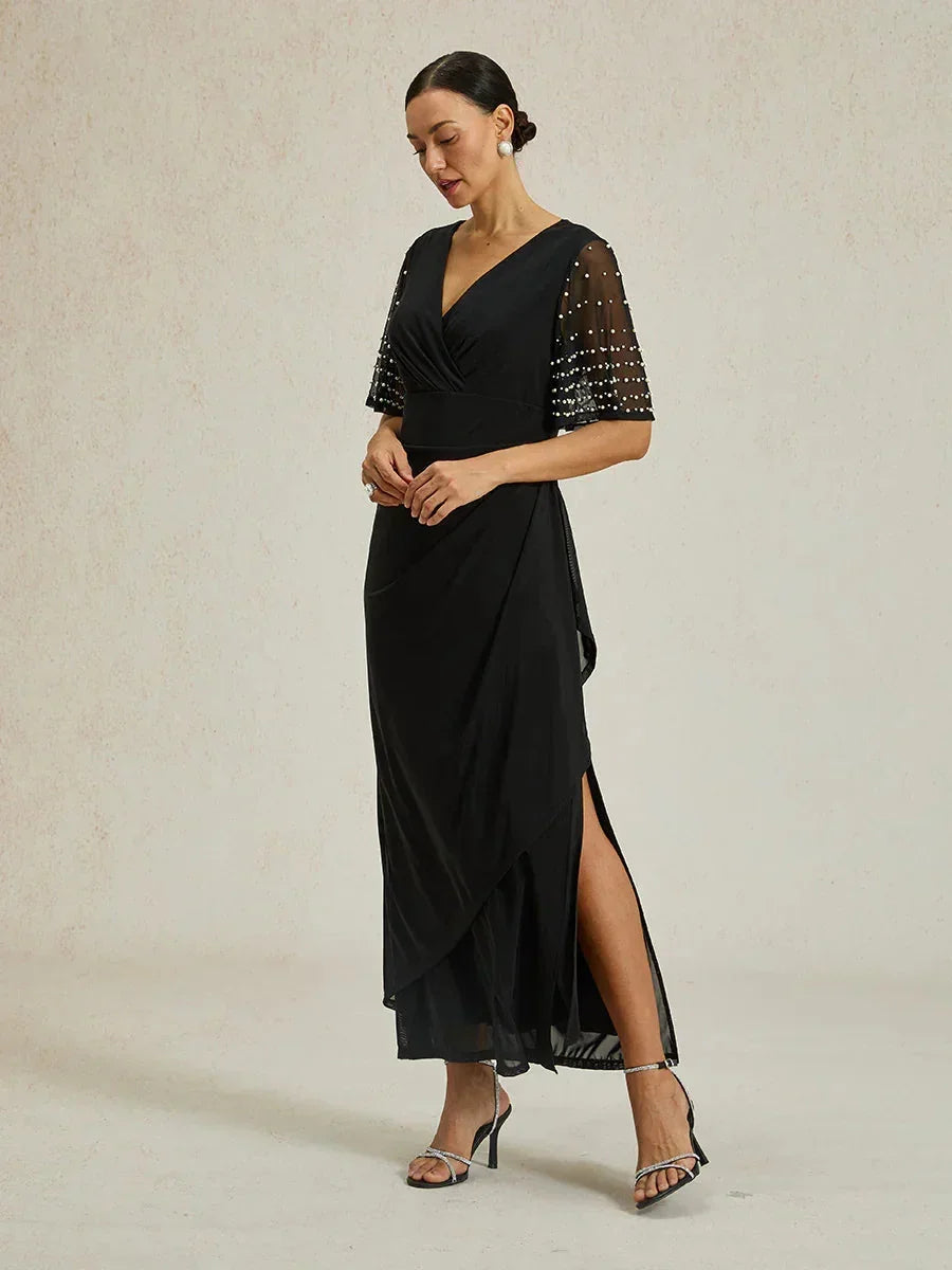 Elegante Galajurk Met Versierde Fladdermouwen