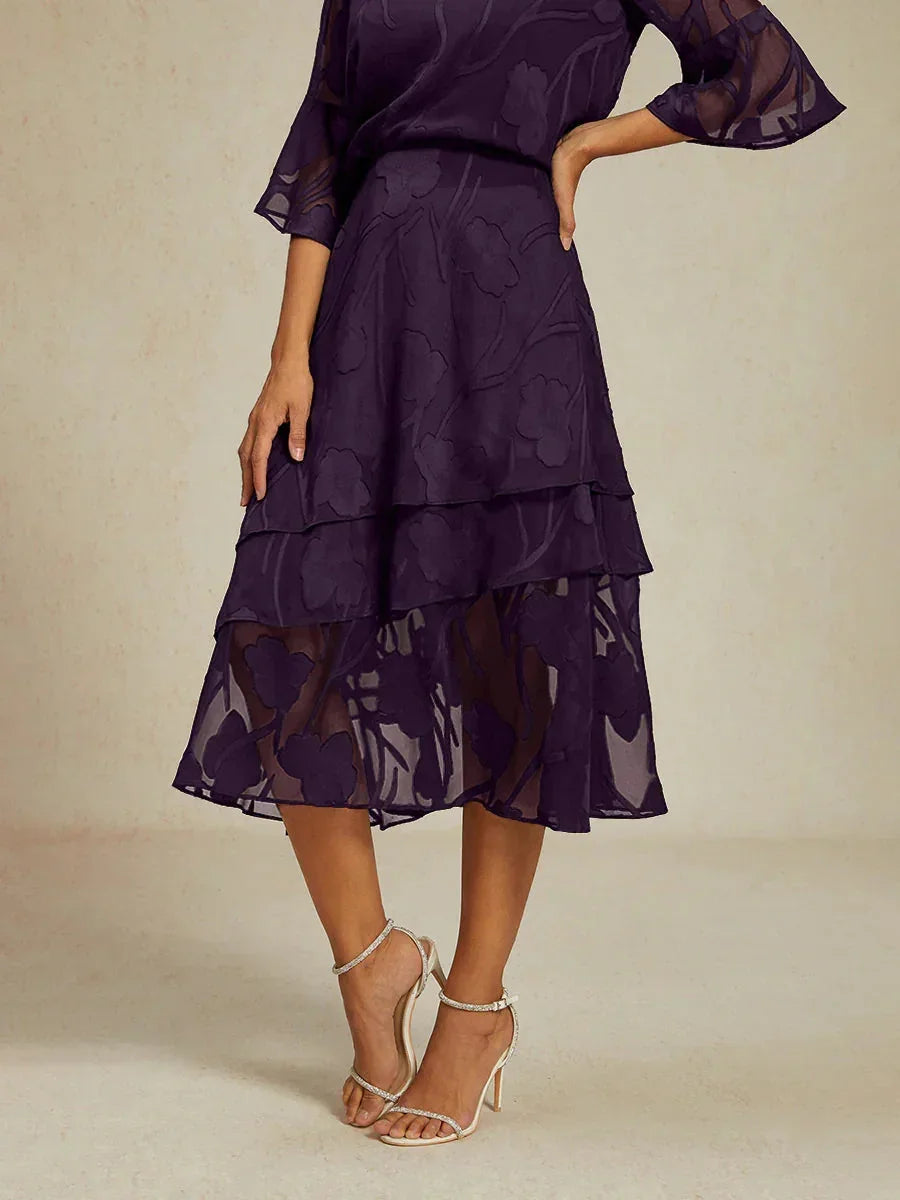 Bloemen Chiffon Midi Rok