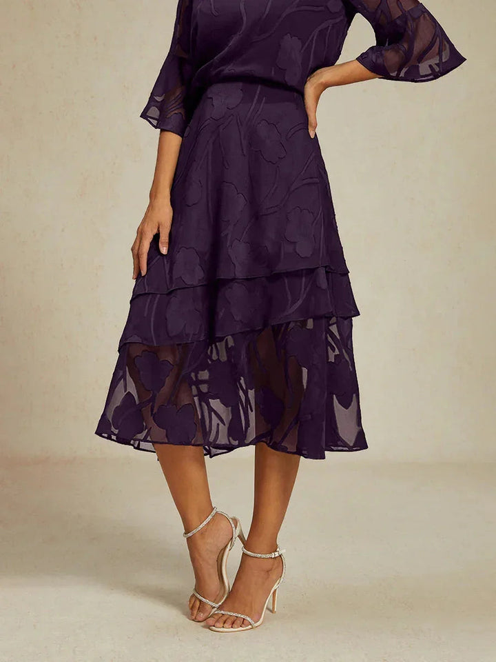 Bloemen Chiffon Midi Rok