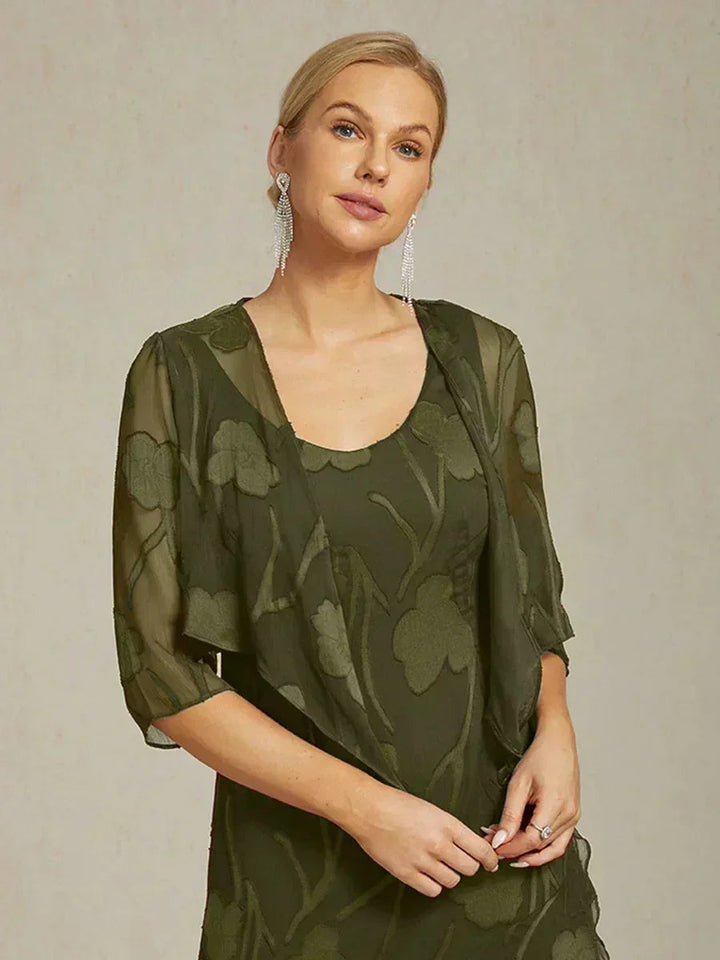 Bloemig Doorschijnend Chiffon 3/4-mouwen Bolero