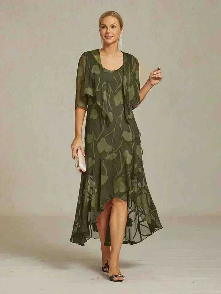 Bloemenprint Doorschijnende Chiffon Bolero Met 3/4-mouwen