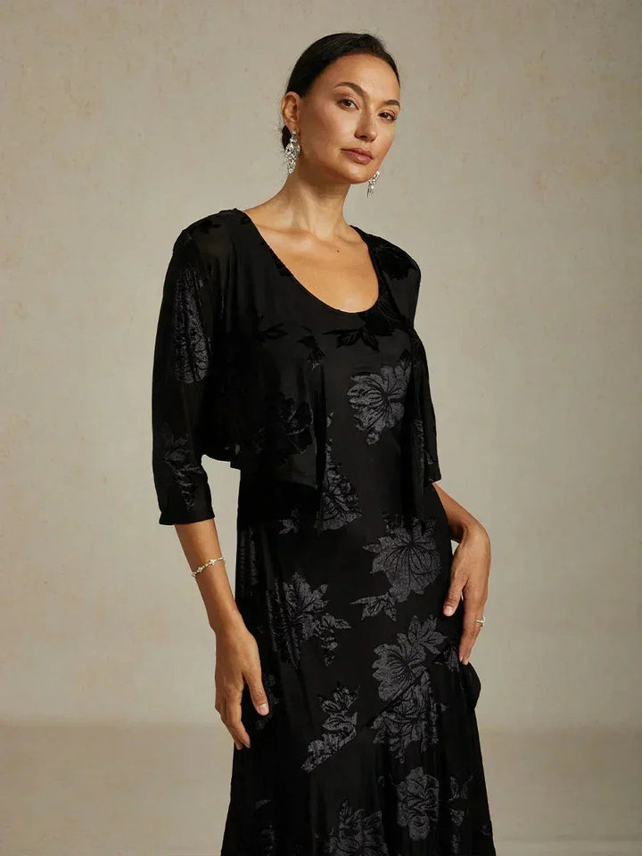 Floral Stretch3/4 Sleeve Shrug