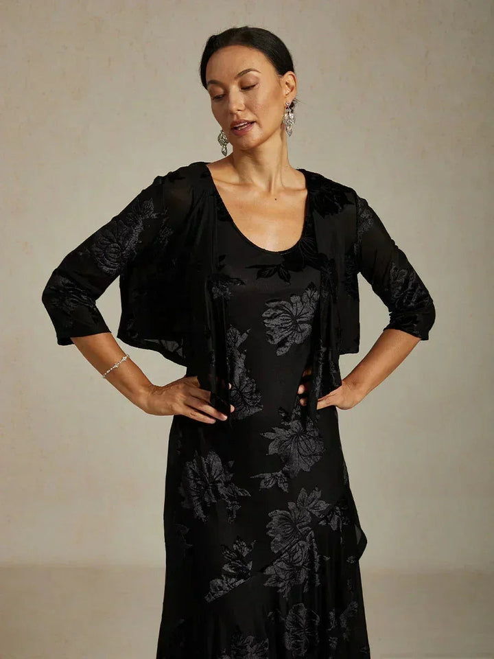Floral Stretch3/4 Sleeve Shrug