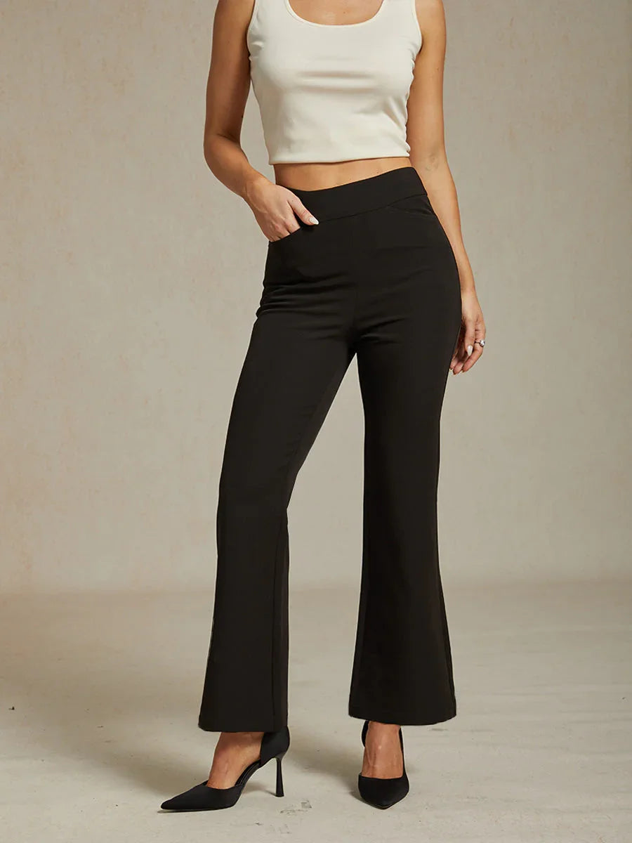 High-stretch Bootcut-broek met Slankmakende Pijpvorm, Mid-rise en Zakken